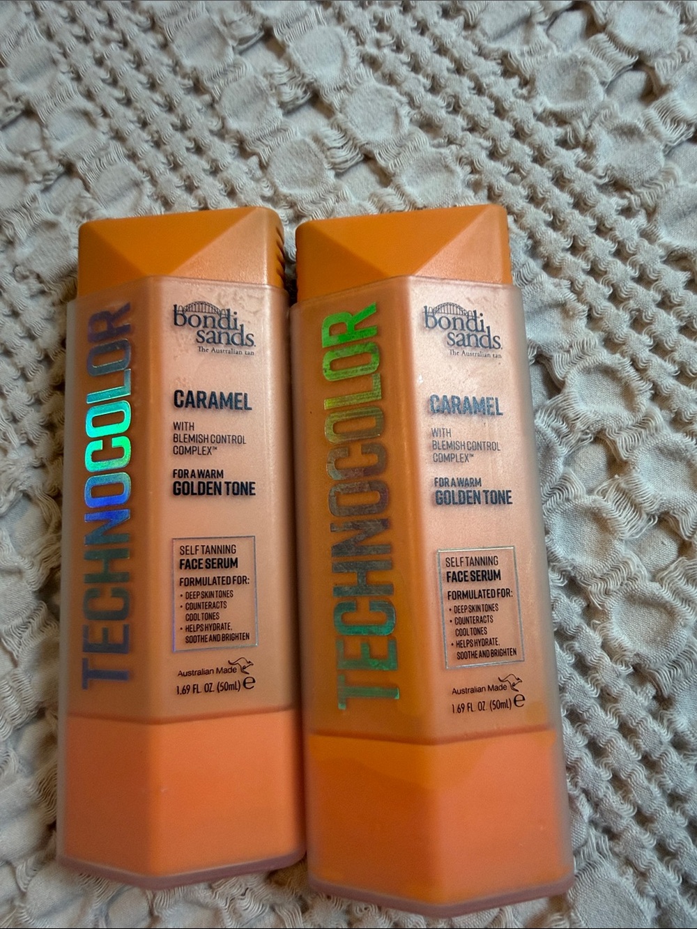 Bondi Sands Technocolor Caramel Self Tanning Face Serums - Orange & Gold Accents